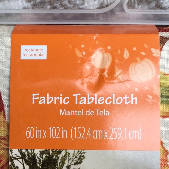 Leaves & Cranberries Fabric Rectangular Tablecloth - Picture 3 of 8